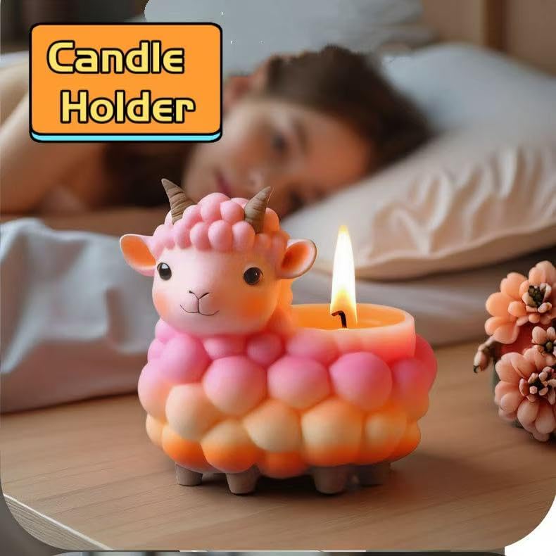 Animal Resin Molds Silicone 3D Cute Sheep Epoxy Resin Plaster Candle Holder Wax Molds for Candle Making, Art Crafts DIY Unique Display Home Decor