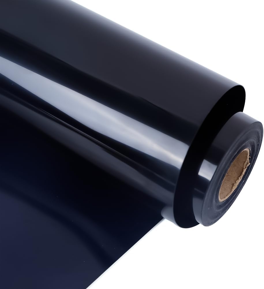 RENLITONG Matte Black Iron on Vinyl Roll - 12Inch x 13ft HTV Heat Transfer Vinyl for T-Shirt, HTV Rolls for All Cutter Machine - Easy to Cut & Weed for Heat Transfer Design