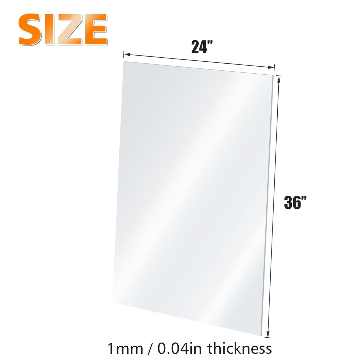 Egofine Plexiglass Sheets Acrylic Sheets 3 Pack of 24x36’’ 0.04 Thick Clear Plastic Cast Transparent Plexi Glass for Crafting Projects, Replacement Picture Frame Glass, DIY Display, Easy to Cut