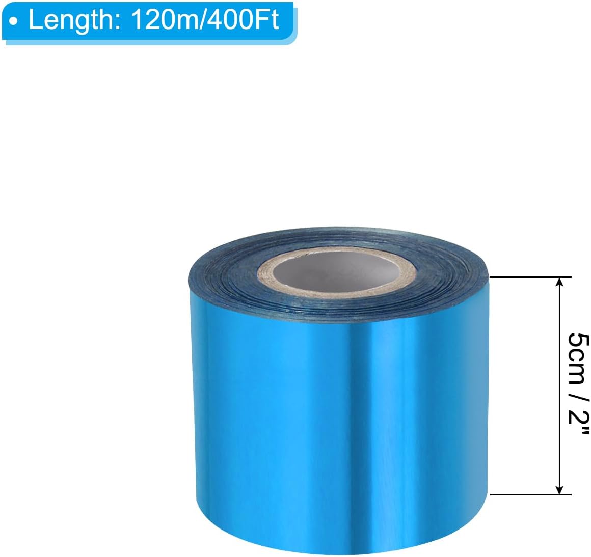 PATIKIL 2"x400Ft Hot Stamping Foil Paper, Heat Transfer Hot Stamping Paper Foil Roll for Leather DIY Logo Decor Craft Gift Package Scrapbook Card, Blue