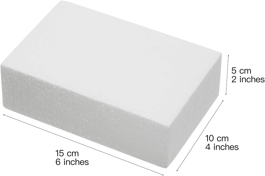 Crafare 8 Pack Craft Foam Blocks 6X4X2in Polystyrene Brick Rectangle for Arts School Projects Sculptures Floral Arrangements Modeling and Centerpieces