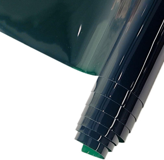 HYANG Blackish Green Solid Colors Transparent PVC Super Clear Holographic Vinyl 1 Roll 12" x 47" (30cm x 120cm) for DIY Bows Earrings Bags DIY Crafts Making