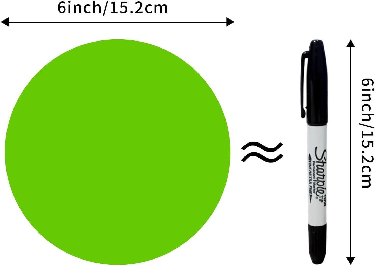 STARLIBOO 6" Round Large Colored Stickers Labels, Dots Circles Stickers for Moving，School, Home, Office, Business- 6 Colors -30 Packs