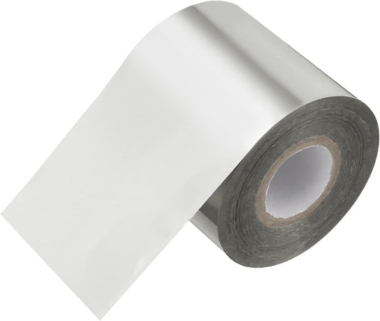 PATIKIL 2"x400Ft Hot Stamping Foil Paper, Heat Transfer Hot Stamping Paper Foil Roll for Leather DIY Logo Decor Craft Gift Package Scrapbook Card, Silver Tone