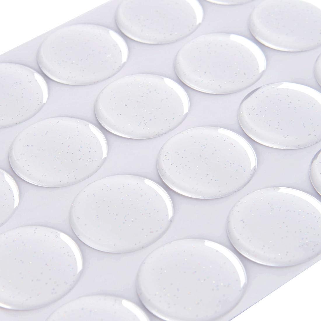 200-Piece Epoxy Resin Dome Stickers – Self-Adhesive Dots for DIY Crafts, Bottle Caps, Hair Bows, Scrapbooks, Jewelry & Pendants,1-Inch,Glitter