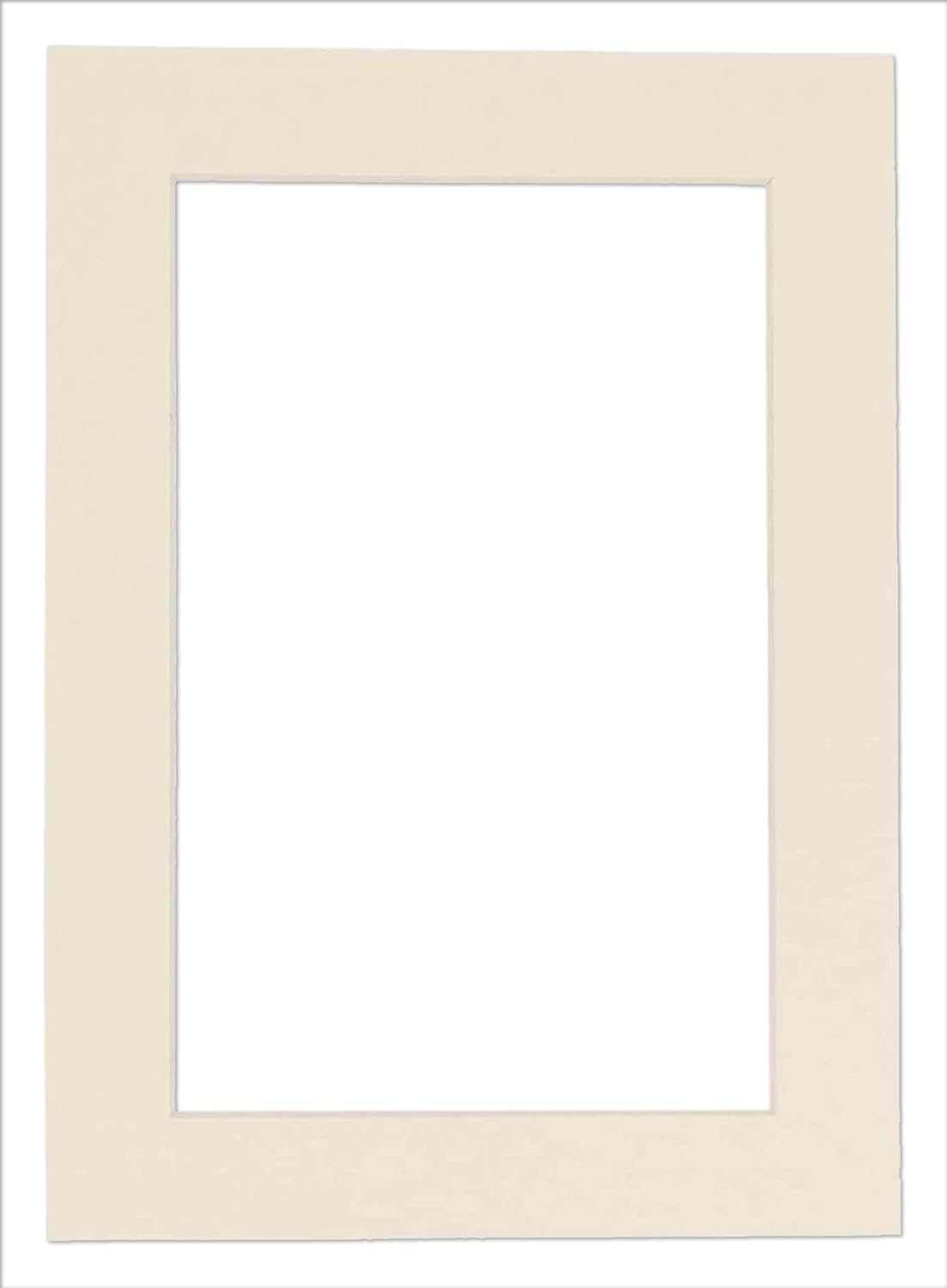 Pack of 25 Acid Free 8.5x11 Mats Bevel Cut for 7x9 Photos - Textured Cream Precut Matboards With Backing Boards and Clear Photo Mat Bags For Pictures, Photos, Framing - 4-ply Thickness