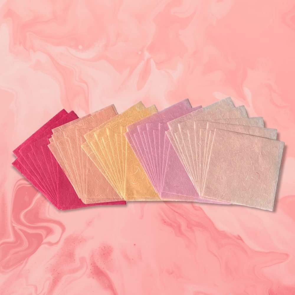 50 Sheets 6 x 6 Inches Natural Fiber Mulberry paper Sheets Square Origami Paper Arts Folding Craft, Decoration Paper, Square Folding Paper for DIY Crafts (Wedding Tone, 6x6 Inch)
