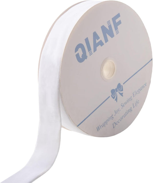 Velvet Ribbon, 1 1/2-Inch by 25-Yard Spool (White)