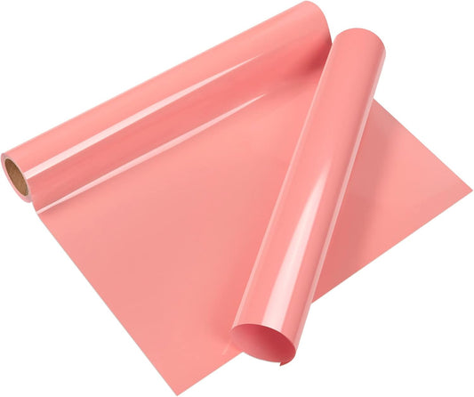 VINYL FROG Heat Transfer Vinyl Roll HTV Vinyl - 12" x5ft Coral Iron on Vinyl for T-Shirts, Heat Press Vinyl for DIY Craft Designs (Coral)