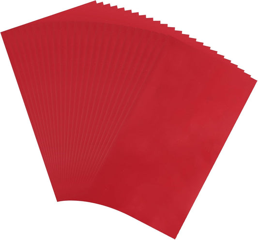 MECCANIXITY 50 Sheets Heat Reactive Foil, 20x29cm Red Foil Transfer Sheets Toner Reactive Foil Transfer Foil Sheets Hot Foil Stamping Paper for Crafts DIY Cardmaking Album Decoration