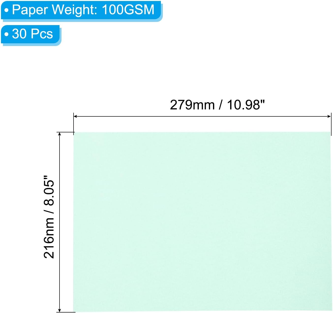 PATIKIL 30 Sheets Vellum Paper 8.5x11inches, Printable Translucent Paper 100GSM Colored for Invitations Laser Inkjet Printing Card Making Crafting Wedding Tracing, Light Blue