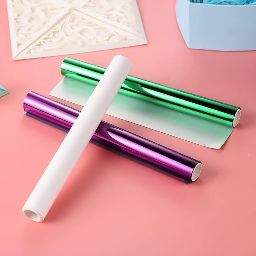 Foil Paper for Crafts Rolls 5Meters Toner Reactive Foil Roll for Scrapbooking Crafting Cardstock Decor Hot Stamping Holographic Heat Transfer DIY Crafts Accessories Foil by Laser Printer and Laminator