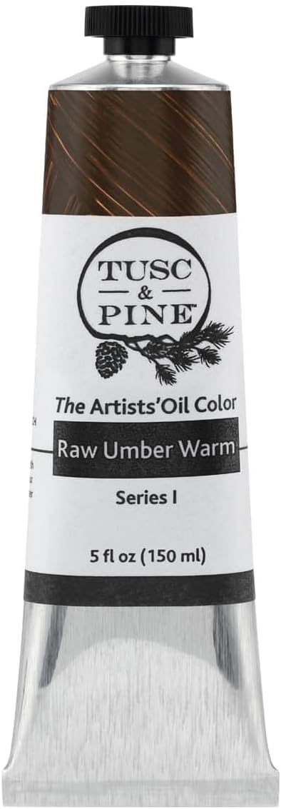 Tusc & Pine Artist Oil Paint - Raw Umber Warm, 150 ml, Non-Yellowing, Rich & Creamy Consistency, Maximum Pigment Load, Small Batch Milled Oil Paints Made in the USA for Professional Artists