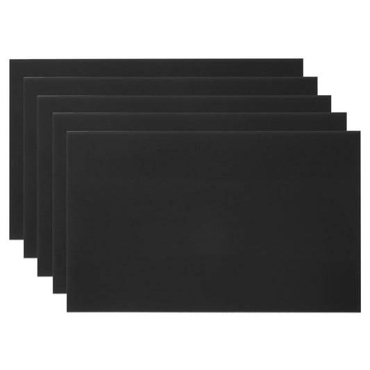 PATIKIL 6x10 Inch Anodized Aluminum Sheet Metal, 5Pcs Laser Plates Engraving Blanks 0.5MM Thin Rectangle for Crafting DIY House Laser Engraving, Black