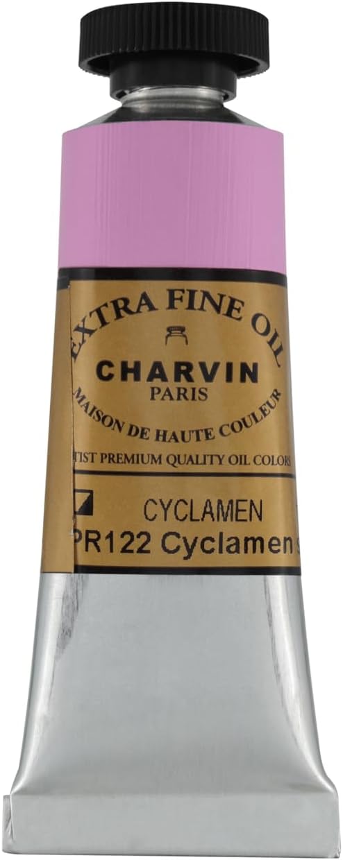Charvin Extra Fine Oil Paint, Cyclamen 20 ml - Triple-Milled, Rich Texture, Poppy Oil-Based, Light-Fast, Handmade, Archival Quality