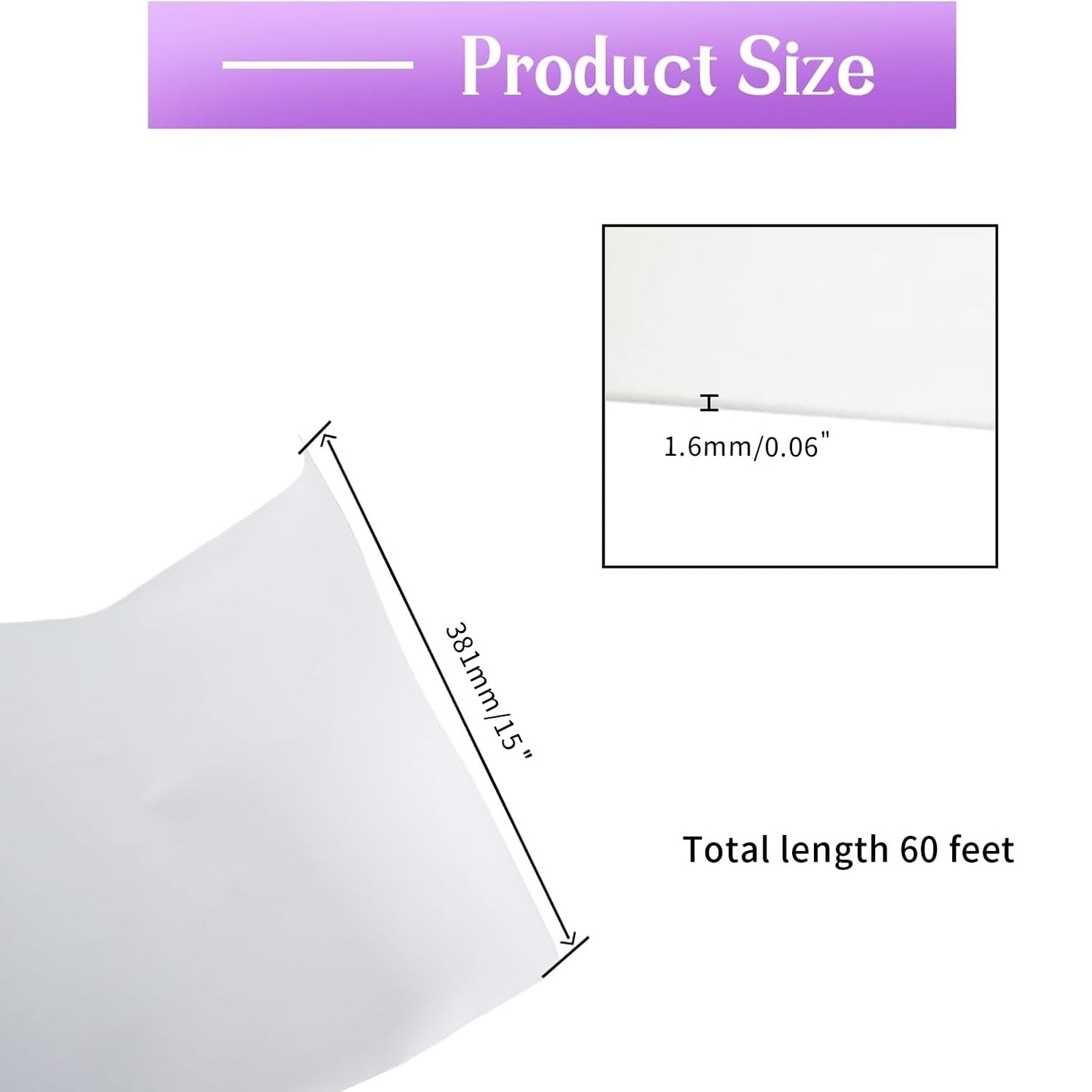 Closed Cell Neoprene Foam Rubber Sheet with Adhesive - 60 x 15 x 1/16 Inch Multi-Function Insulation, Soundproofing, and Weatherproof Foam Padding Easy Cut DIY, White