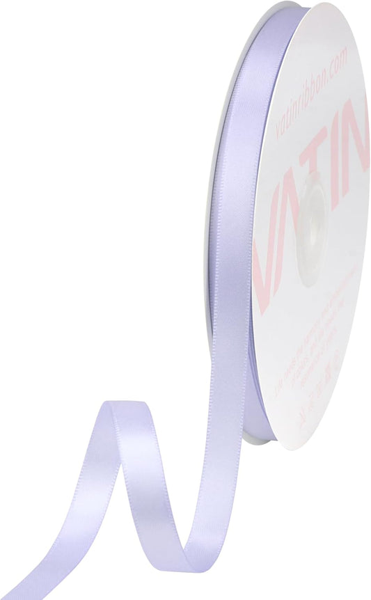 VATIN Double Face Lilac Mist Satin Ribbon 3/8" Continuous 50 Yards,Purple Polyester Fabric Ribbon use for Bows Bouquet, Gift Wrapping, Floral Arrangement Wedding Decoration