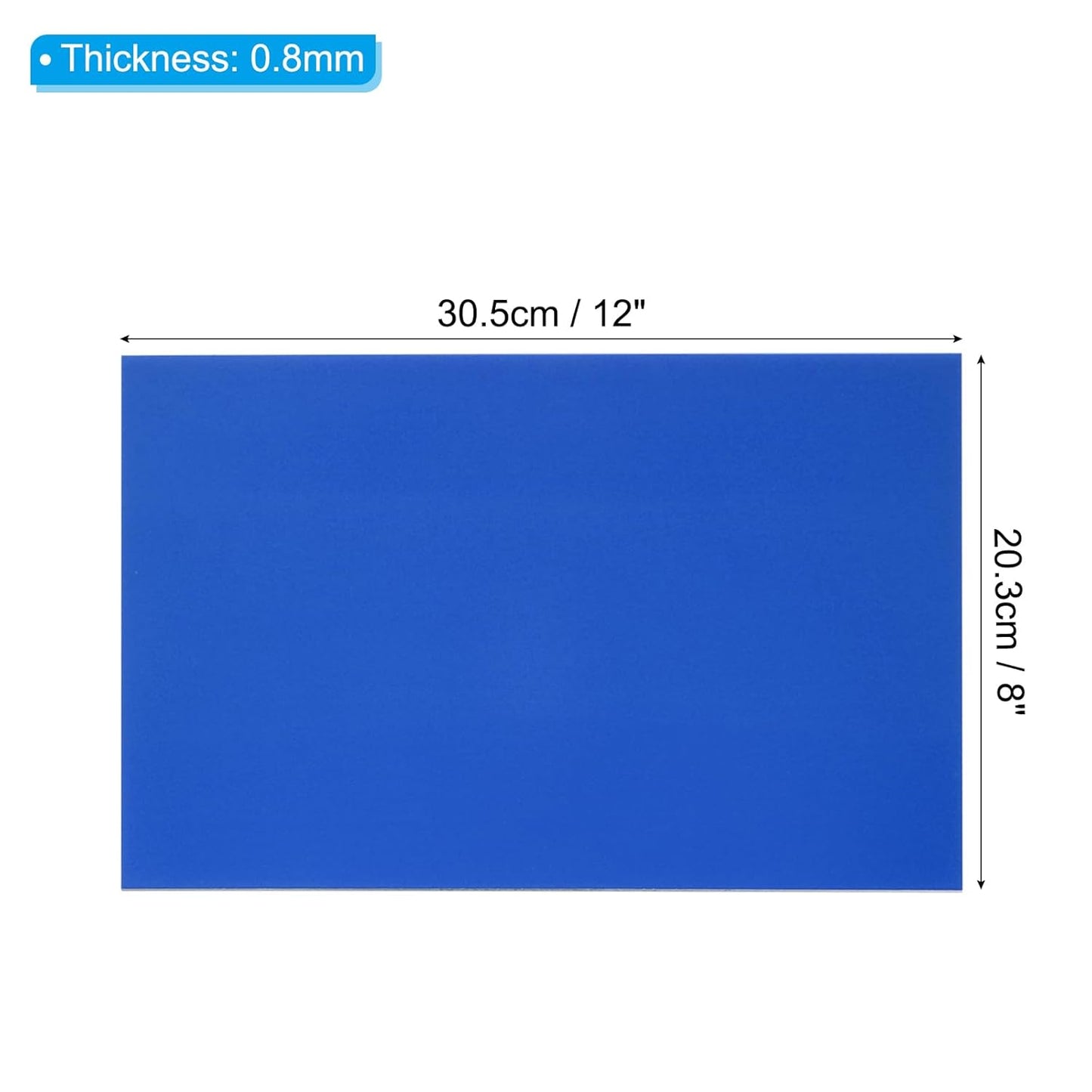 PATIKIL 8x12 Inch Anodized Aluminum Sheet Metal, 1Pcs Laser Plates Engraving Blanks 0.5MM Thin Rectangle for Crafting DIY House Laser Engraving, Blue