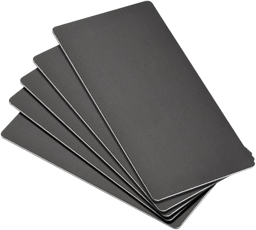 uxcell Blank Metal Card 100x50x1mm Anodized Aluminum Plate for DIY Laser Printing Engraving Black 5 Pcs