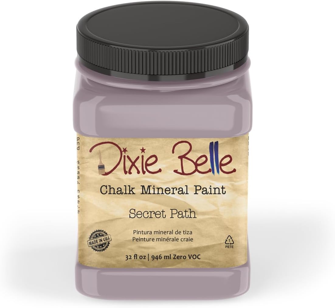 Dixie Belle Paint Company Chalk Finish Furniture Paint - Secret Path (32oz) - Matte Dusty Lilac Chic Chalk Mineral DIY Furniture Paint