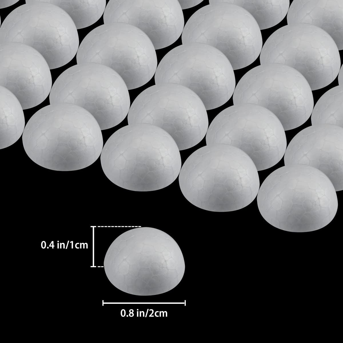 200 Pack Half Foam Balls 0.8 Inch Half Sphere Solid Blank Foam Balls for Art Decoration Polystyrene Hemispherical Small Craft Foam Balls for Easter Sphere Foam Ball for School DIY Projects
