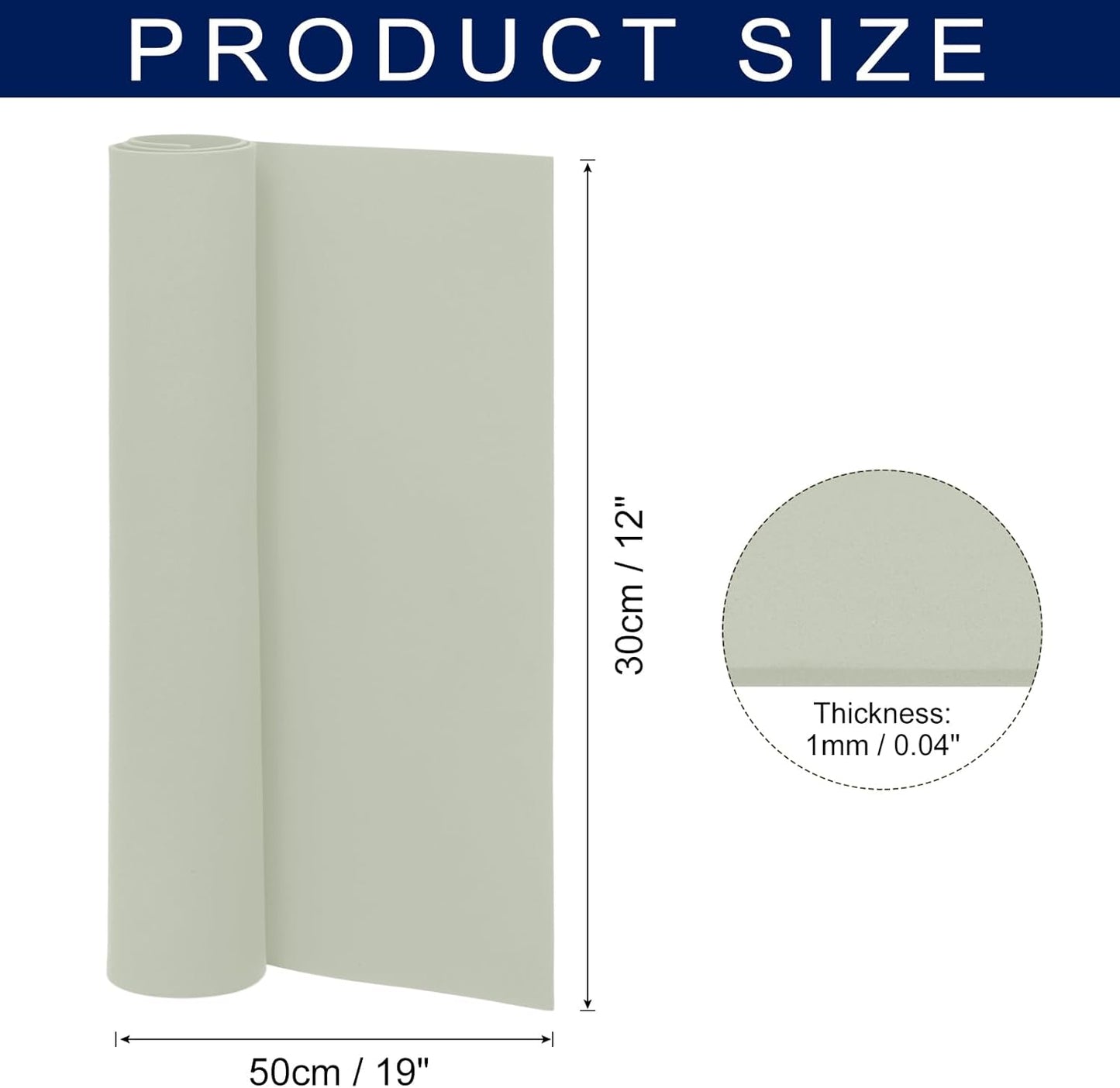 MECCANIXITY Foam Sheets Crafts 19x12 Inch 1mm EVA Craft Foam Paper Foam Sheets for Crafts Projects DIY Cosplay Modeling, Light Grey