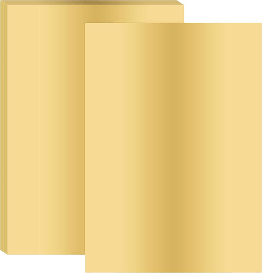 PATIKIL 11.7x8.3" Hot Stamping Foil Paper Sheet, 20 Sheets A4 Heat Transfer Hot Stamping Paper Foil for Leather DIY Logo Decor Craft Gift Package Scrapbook Card, Light Gold