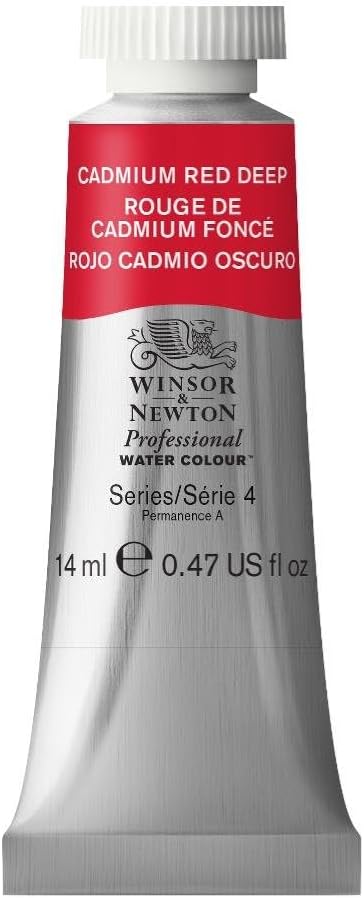 Winsor & Newton Professional Water Colour Paint, 0.47-oz Tube, Cadmium Red Deep