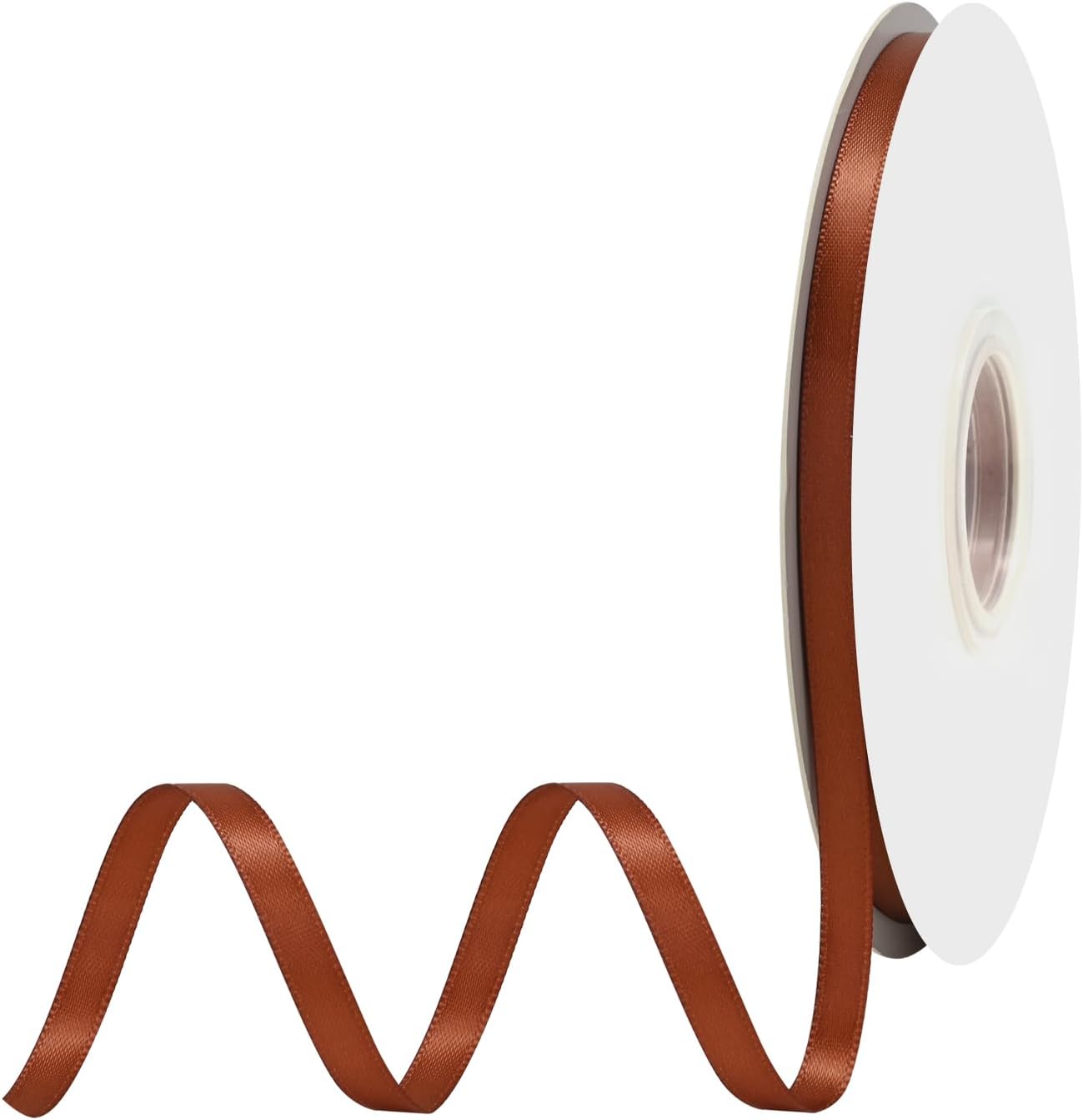 Rust Satin Ribbon 1/4" X 50 Yards Solid Color Double Faced Ribbons Perfect for Crafts Wedding Decor Bow Making Arts Sewing and More