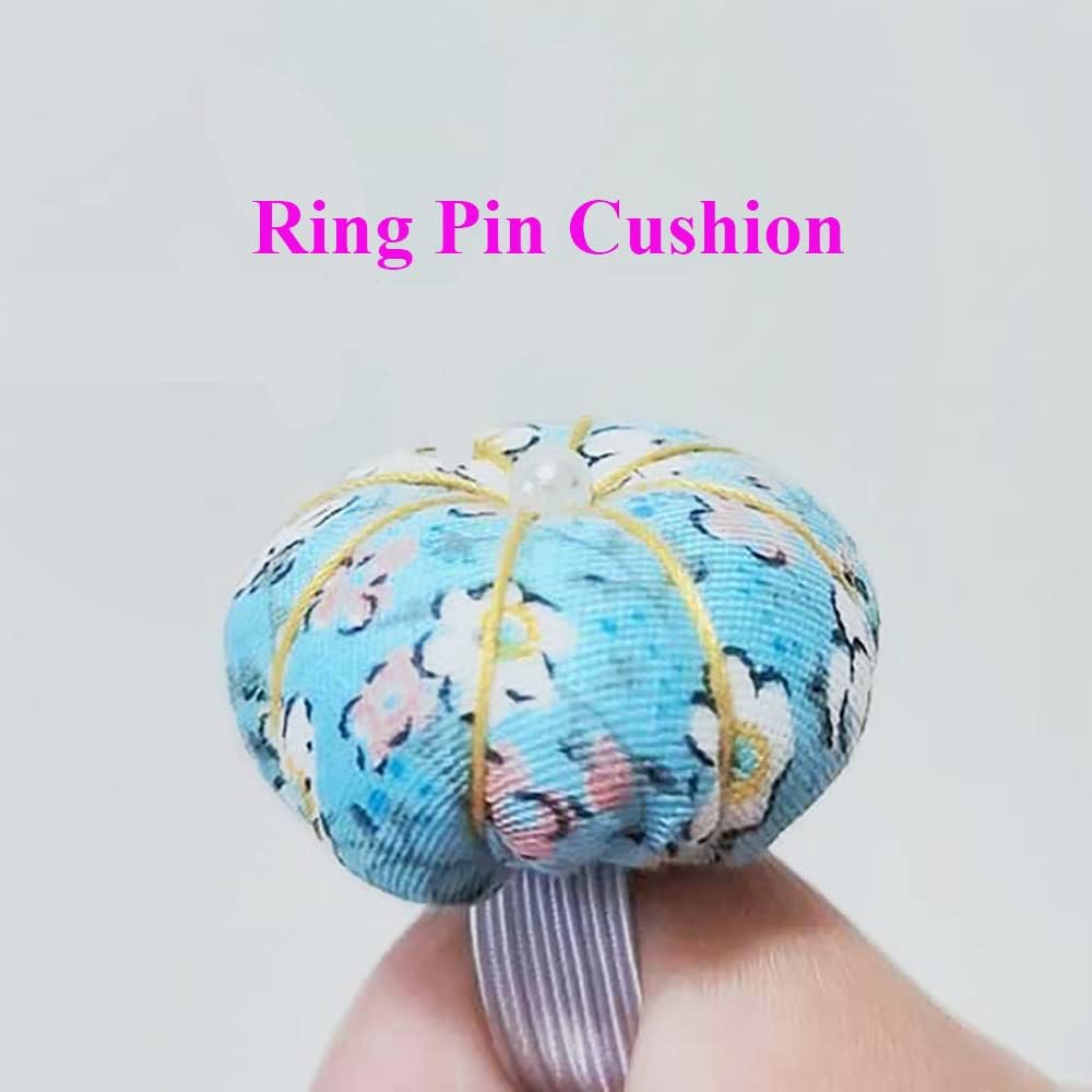 Wrist Pin Cushion Pincushions Needlework DIY Handcraft Needles Holder for Sewing and Quilting Pop Snap Ring with 1 Elastic Strap Finger Ring Pincushions Pumpkin ShapedShaped