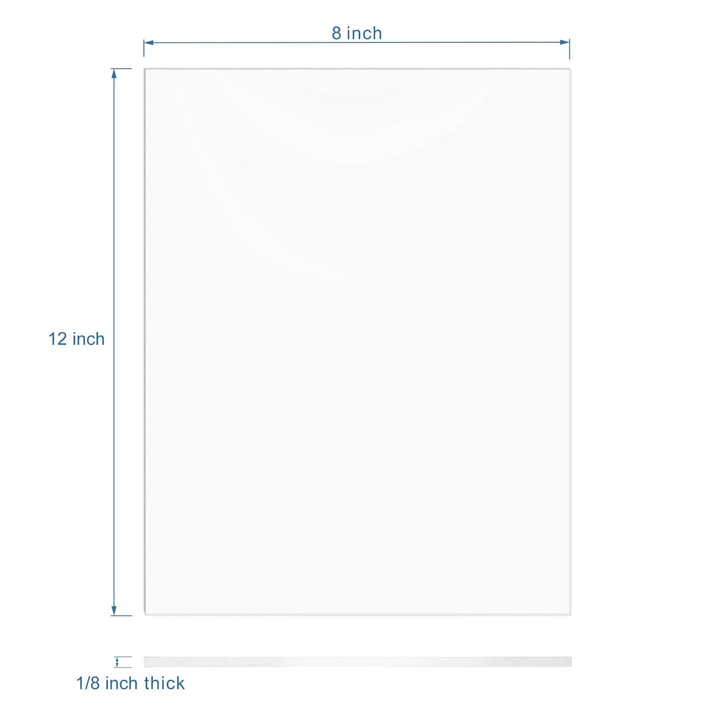 Clear Acrylic Sheet 8" x 12" Cast Plexiglass Panel 1/8" Thick (3mm) Transparent Plastic Board for Sign, Craft, Display Projects, Laser Cutting, Engraving, Pack of 2