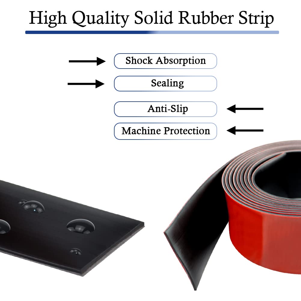 Neoprene Rubber Strips Self Adhesive Solid Rubber Sheets, Rolls & Strips for DIY Gaskets Crafts Pads Seals Warehouse Flooring Neoprene Sheet with Adhesive Backing (2" Wide x 1/8" Thick x 10' Long)