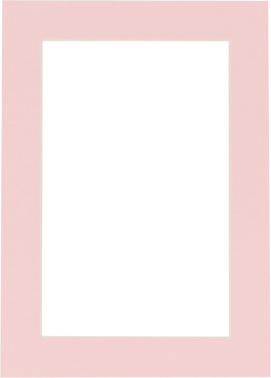 8x10 Mat Bevel Cut for 5.5x8.5 Photos - Acid Free Soft Pink Precut Matboard With Backing Board and Crystal Clear, Self Seal Photo Mat Bag - For Pictures, Photos, Framing - 4-ply Thickness