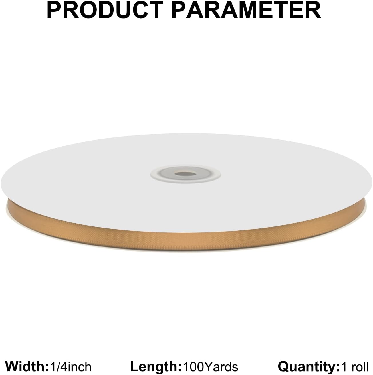 1/4" X 100 Yards Old Gold Satin Thin Ribbon Solid Color Double Faced Ribbons Perfect for Crafts Wedding Decor Bow Making Arts Sewing and More