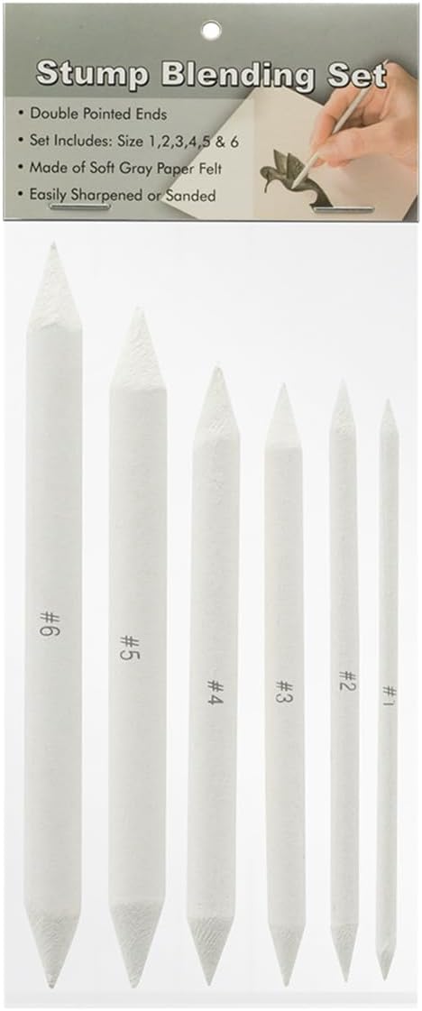 Creative Mark Blending Stumps - Perfect Art Set for Charcoal, Pencils, Pastels - Ideal for Artists and Designers - Solid Double [Set of 6]