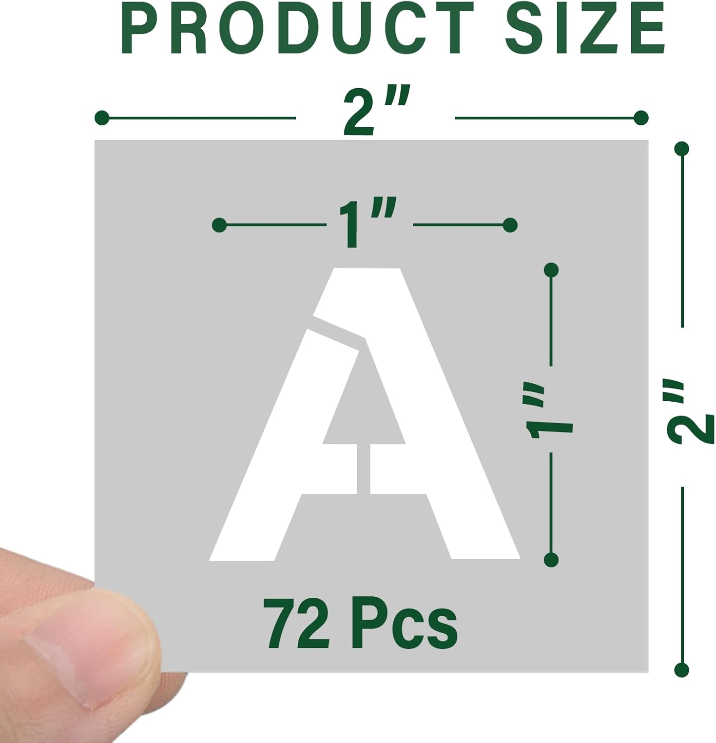 WISYOK 1 Inch 72 Pcs Letter Stencils and Numbers, Reusable Plastic Alphabet Art Craft Templates for Wood, Wall, Fabric, Rock, Signage,Cake,DIY