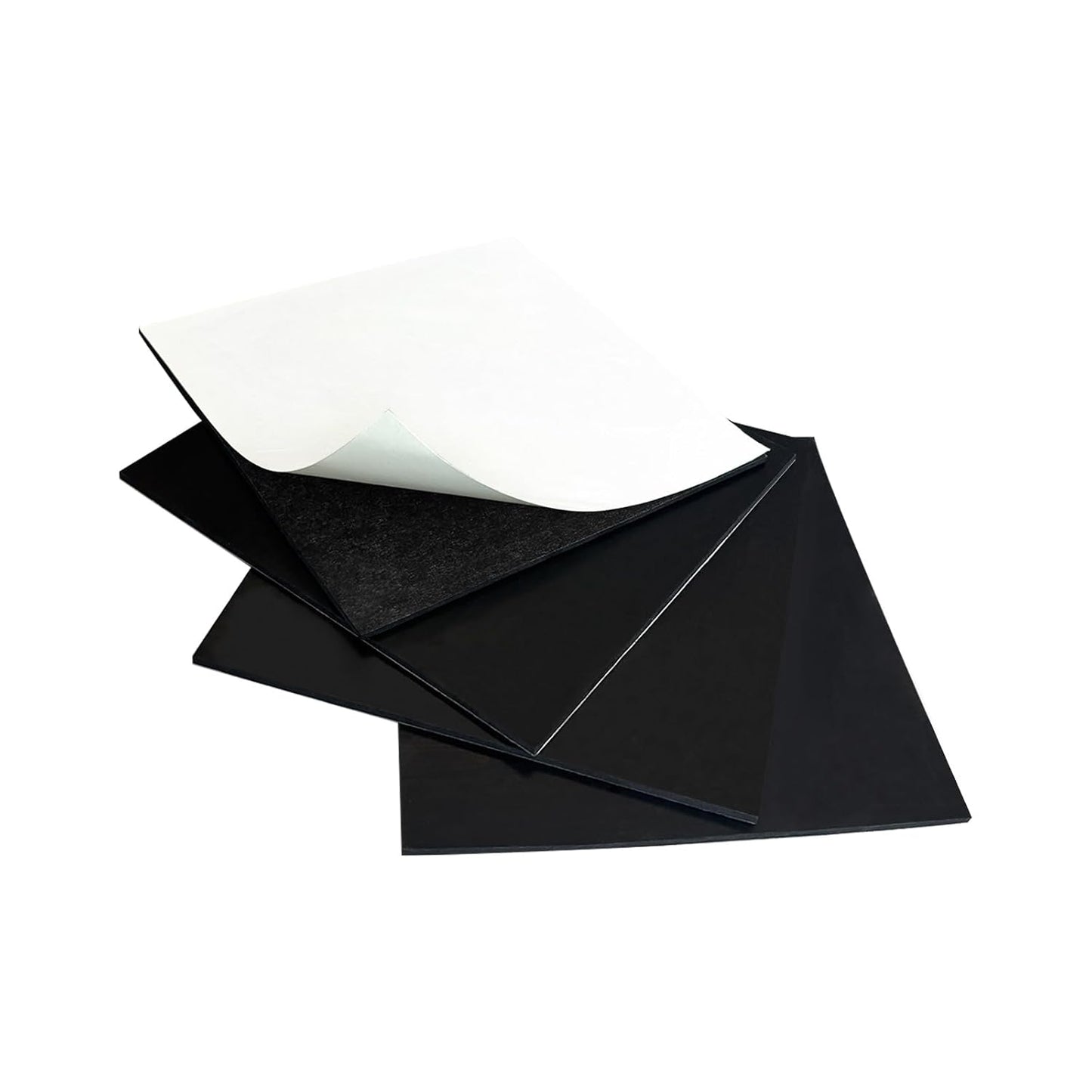 4 Pieces Neoprene Rubber Pads with Adhesive Backing 1/8 in Thick x 6 in x 6 in, Anti Vibration Pads, Rubber Block for Anti-Slip, Shock Absorption, Protection
