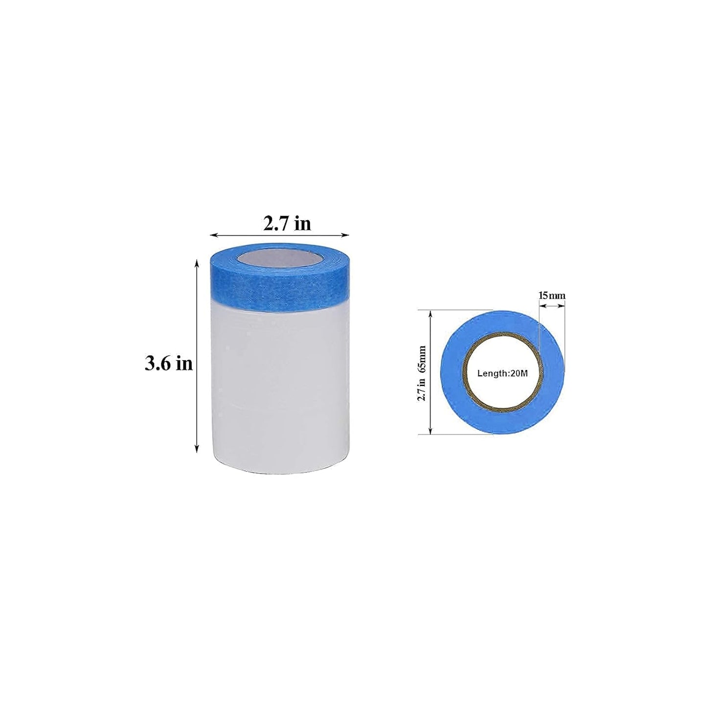 VECOPE 3-Piece Set,Pre- Masking Film Protection Covering Cloth Tape | for Automotive Covering Painting Paint Masking (2-Feet X 65-Feet)