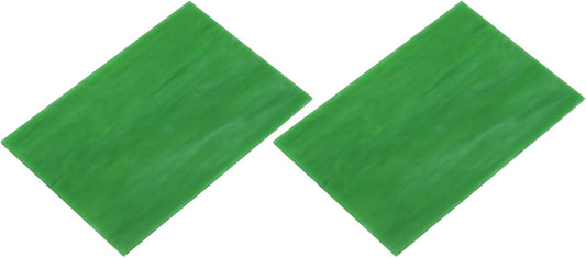 MECCANIXITY 2 Pcs Stained Glass Sheet Mosaic Tile 7.9 Inch x 5.9 Inch Bright Green Stained Glass Sheets for Crafts DIY Art Project