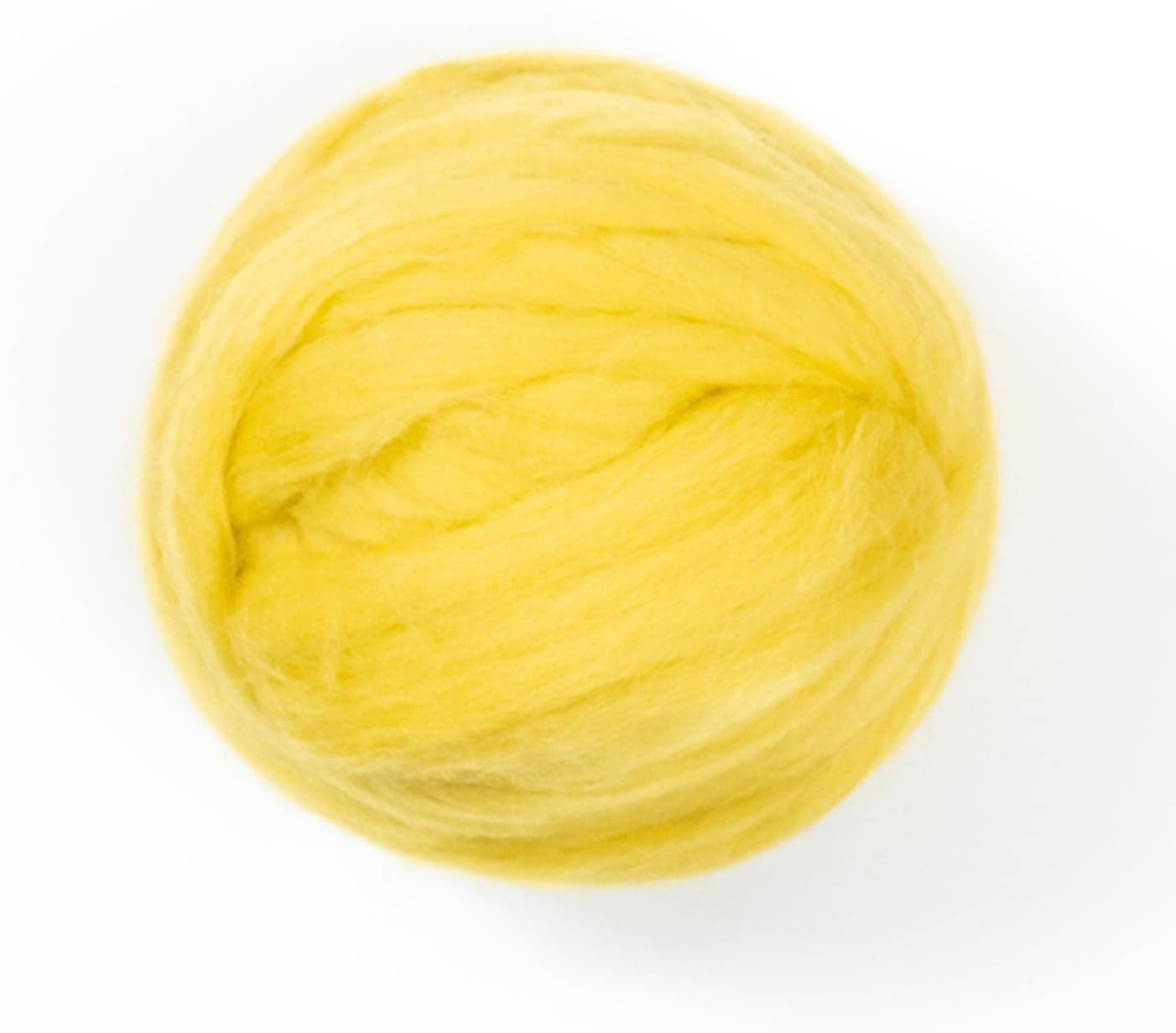 Kondoos Colored Natural Wool roving, 8 OZ. Best Wool for Needle Felting, Wet Felting, handcrafts and Spinning. (Lemon Yellow)
