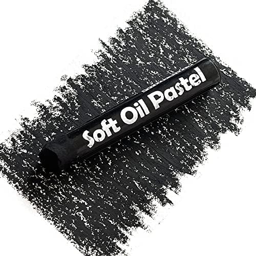 12 Pcs Cream Soft Oil Pastels Vibrant and Creamy Colored Chalk Pastels Artists Grade Art Supplies Set for Professionals Painting Drawing Black