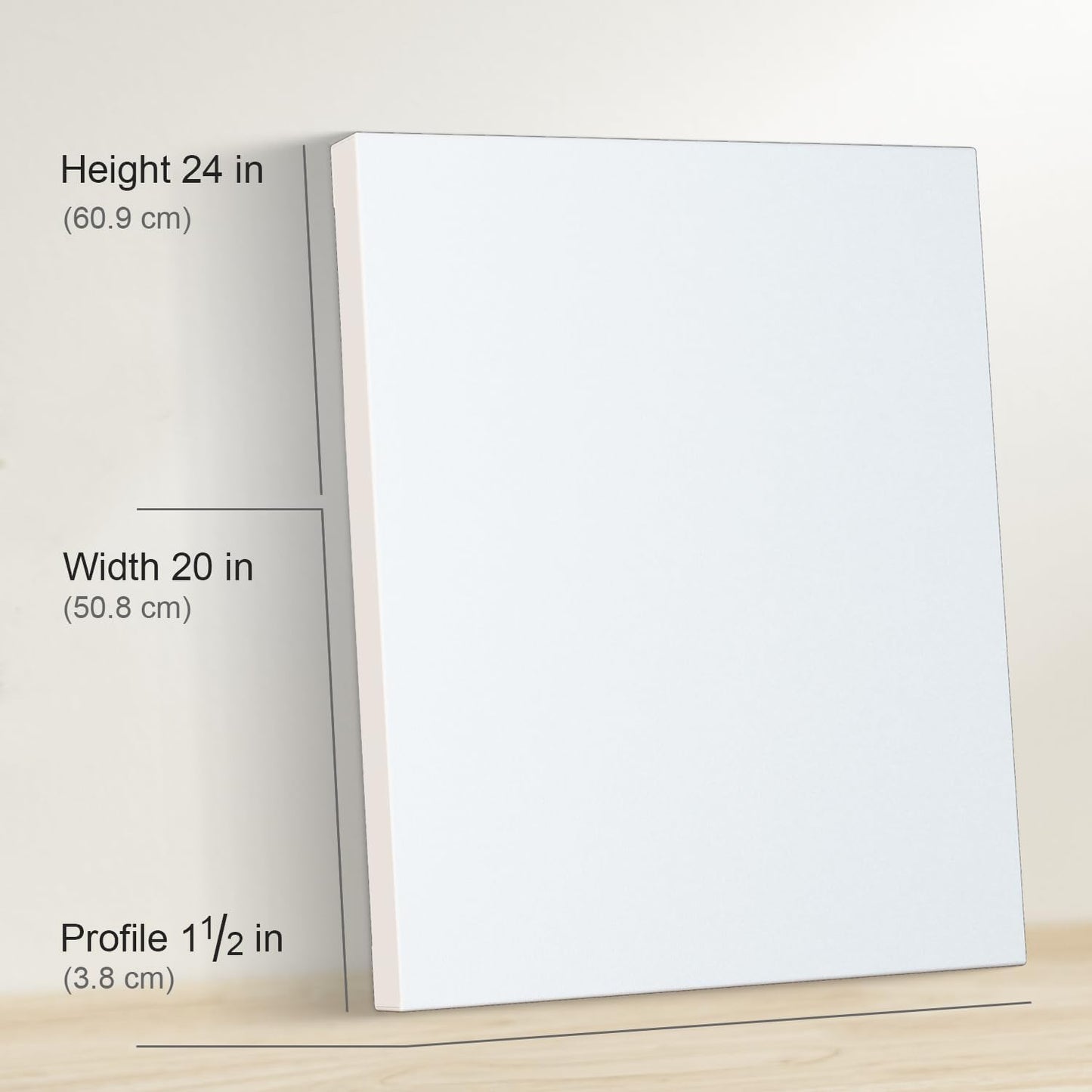 PHOENIX 20x24 Inch 2 Pack Gallery Canvas - 1.5 in Thick Large Canvases for Painting - Deep Edge 100% Cotton 11 Oz. Gesso Primed White Blank Professional Canvas Oil & Acrylic Paints