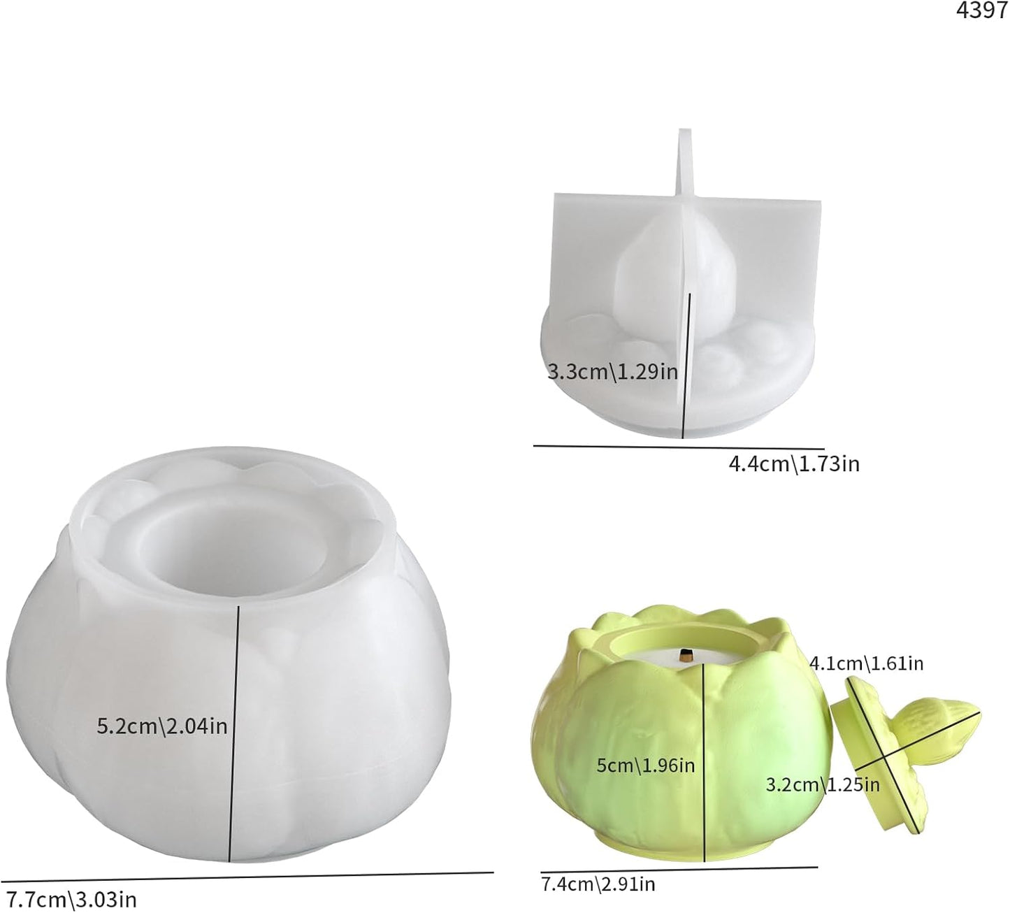 Lotus Jar Bottle Mold - Resin Casting Silicone Molds for Home Decor & Candle Making Wave Spiral Mold