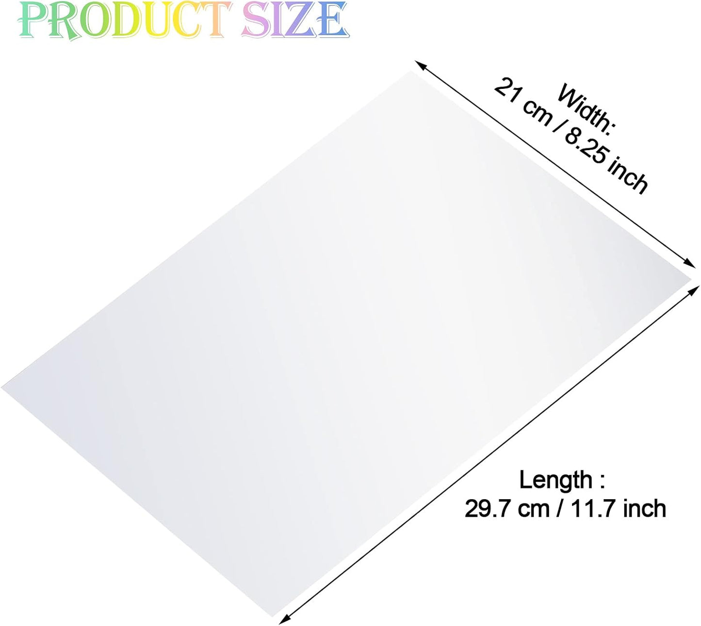 Outus 24 Sheets Holographic Sticker Paper Holographic Laminate Sheets Transparent Overlay Lamination Sticker Self Adhesive Vinyl Film A4 Size, 8.25 x 11.7 Inches (Transparent Patternless)