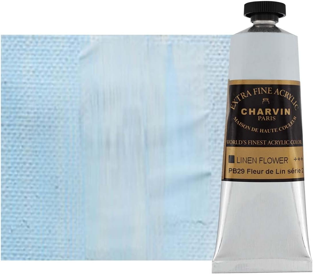 Charvin Extra Fine Professional Acrylic Paint - Linen Flower, 60ml Tube, Triple-Milled, Lightfast Pigments, Open Stock Artist Acrylic Paints in Nature-Inspired Hues