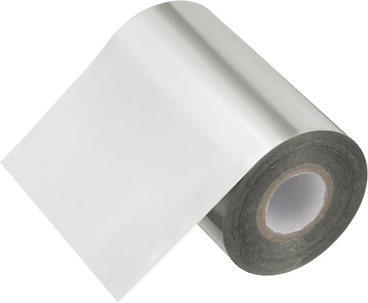 PATIKIL 4"x400Ft Hot Stamping Foil Paper, Heat Transfer Hot Stamping Paper Foil Roll for Leather DIY Logo Decor Craft Gift Package Scrapbook Card, Silver Tone
