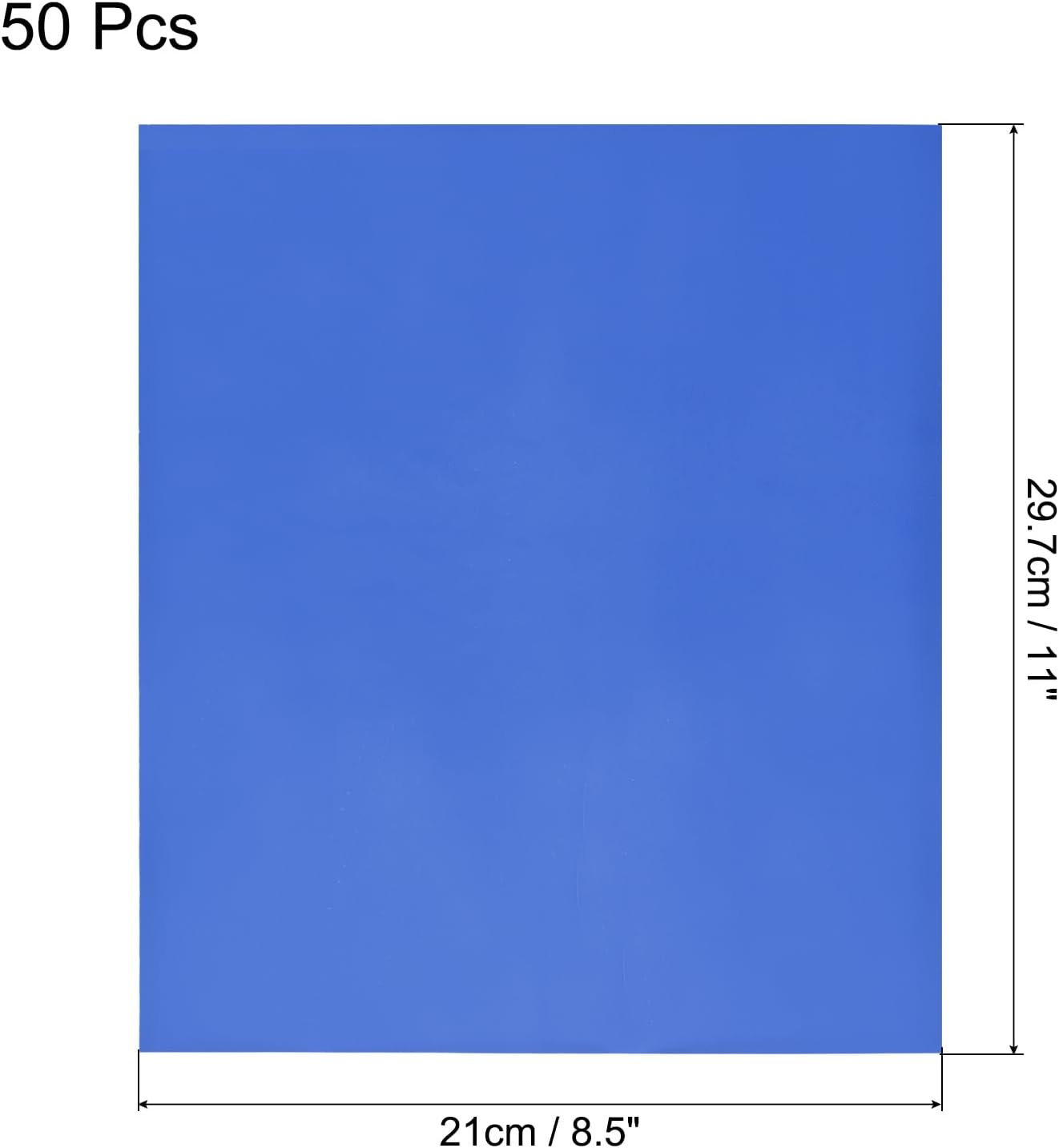 MECCANIXITY 50 Pack Toner Reactive Foil ,Deco Foil Transfer Sheets 8.5"x11" A4 Hot Foil Paper for Laser Printer Scrapbooking Heat Transfer DIY Craft,Deep Blue