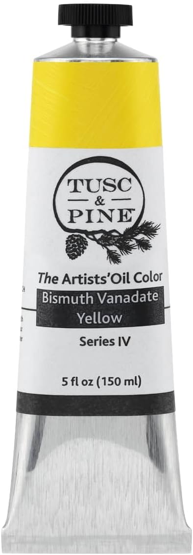 Tusc & Pine Artist Oil Paint - Bismuth Vanadate Yellow, 150 ml, Non-Yellowing, Rich & Creamy Consistency, Maximum Pigment Load, Small Batch Milled Oil Paints Made in the USA for Professional Artists