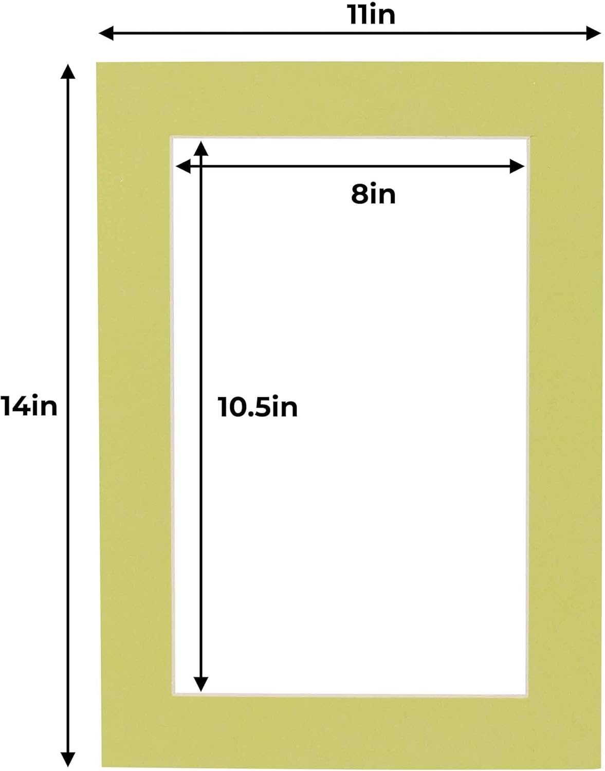 11x14 Mat for 8.5x11 Photo - Precut Pistachio Green Picture Matboard for Frames Measuring 11 x 14 Inches - Bevel Cut Matte to Display Art Measuring 8.5 x 11 Inches - Acid Free ONE MAT