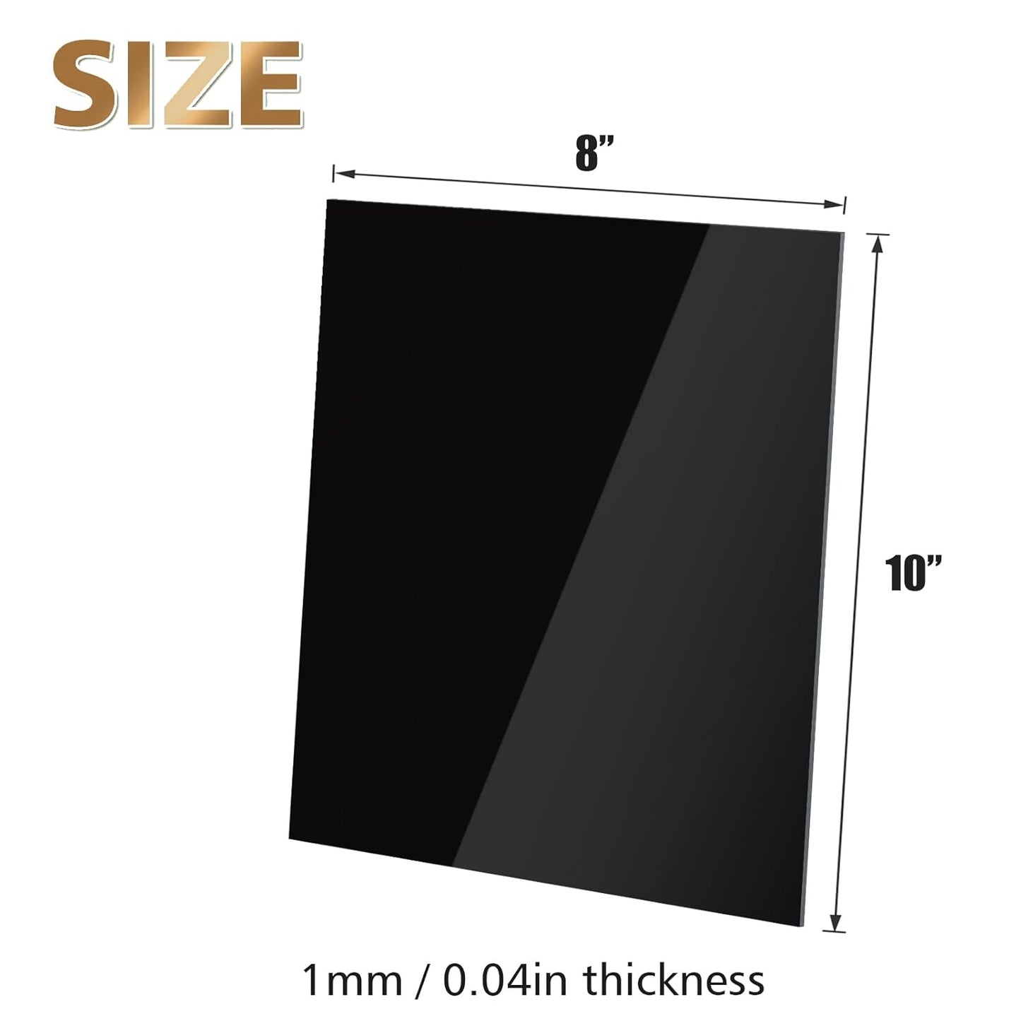Egofine 8" x 10" Black Plexiglass Sheets 12 Pack 0.04 Inch Cast Acrylic Sheet Thick for DIY Craft Projects, Painting, Photography, Sign, Display Stand, Home Decor, Easy to Cut